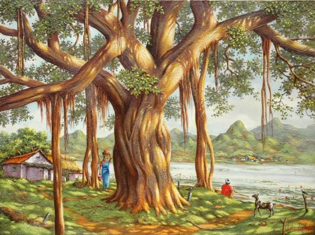 Banyan Tree, Painting by Mano | Artmajeur
