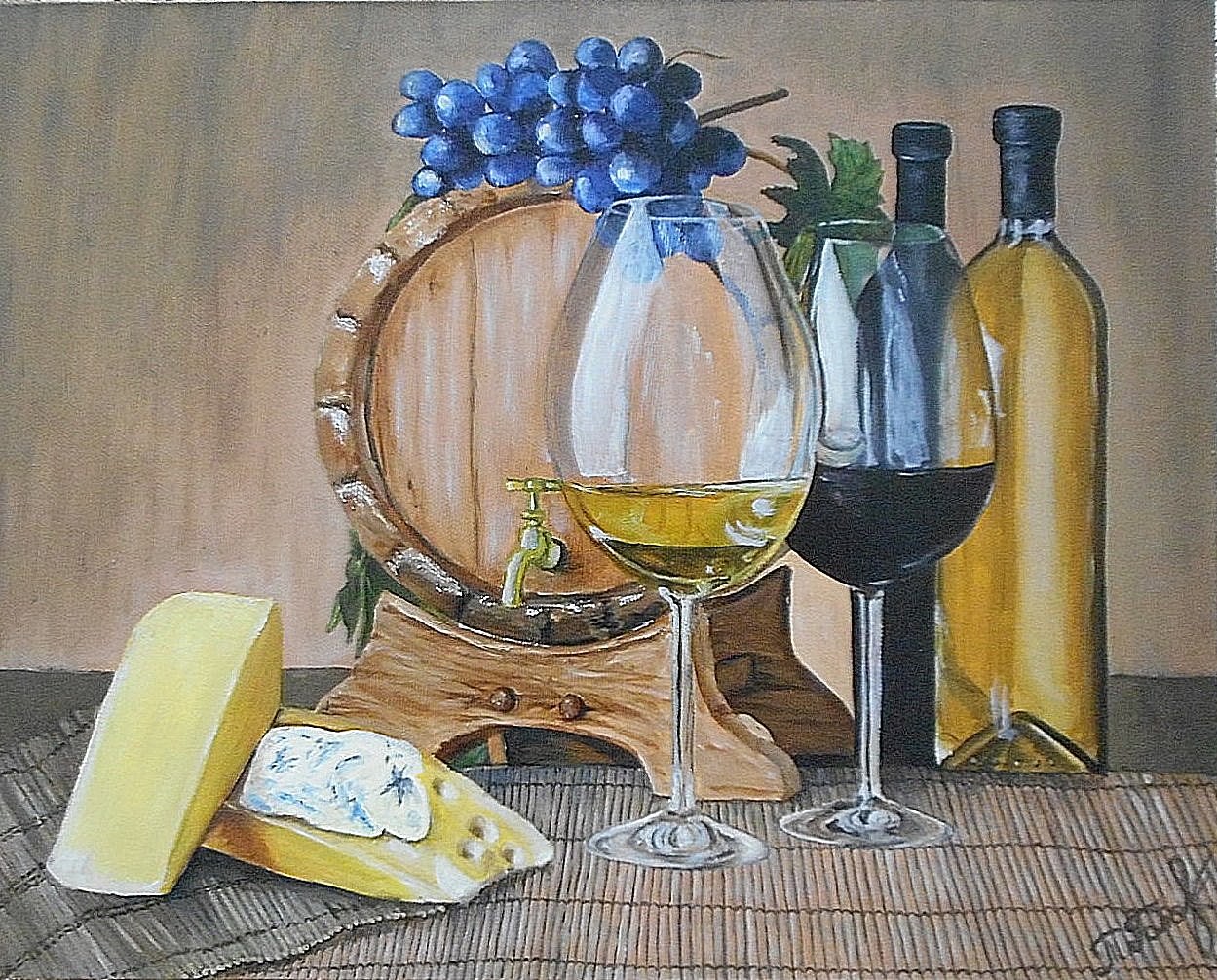 Рисовать картину под вино