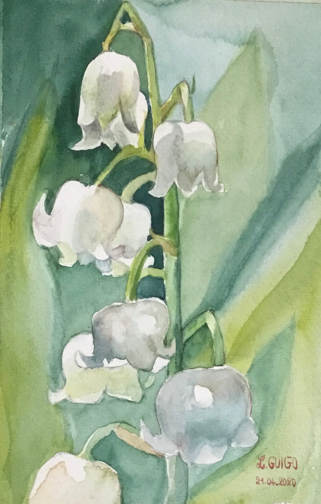 Quelques Brins De Muguet Painting By Lydia Guigo Artmajeur