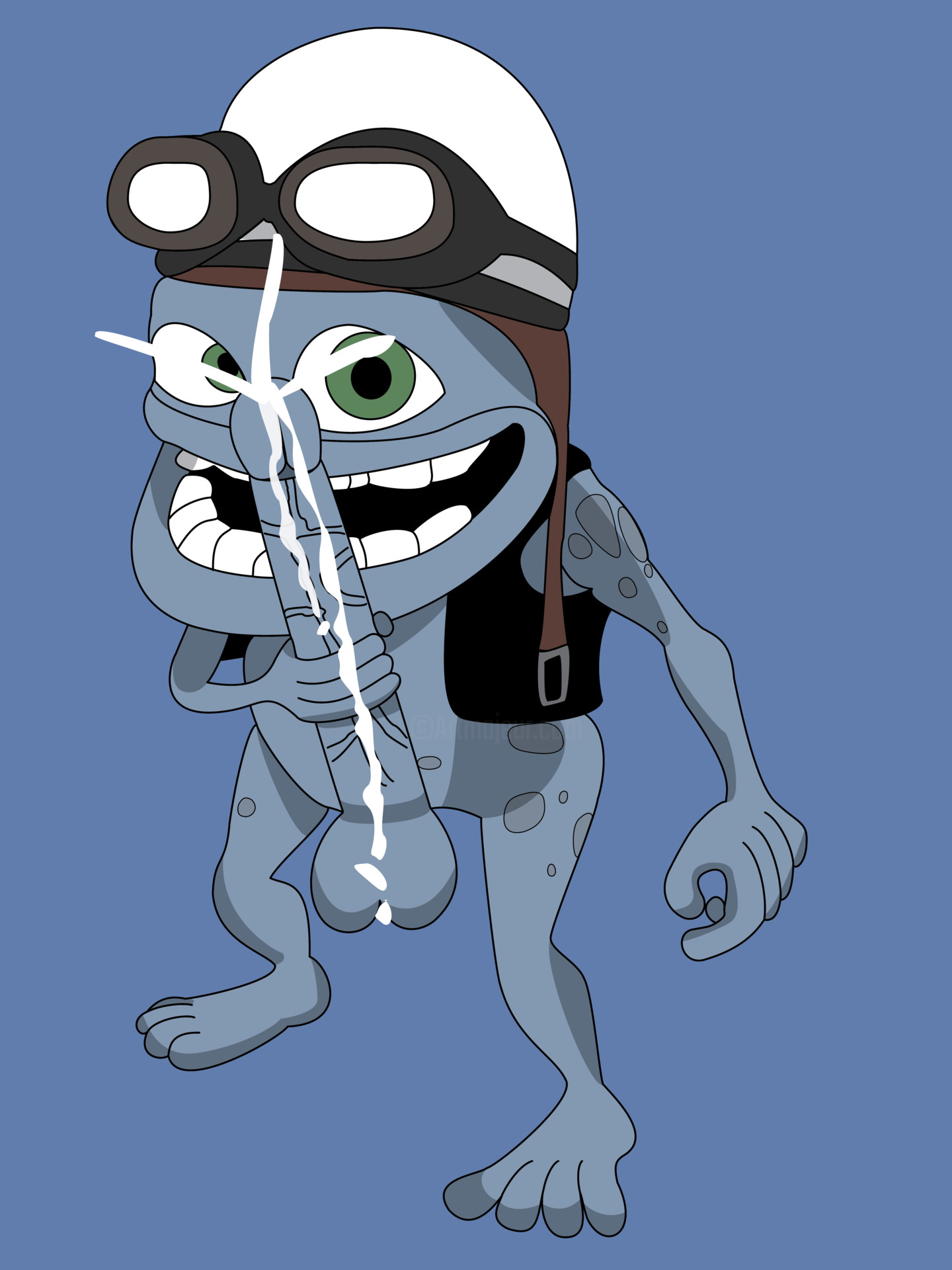 Crazy Frog Fapping, Digital Arts by Happy The Red