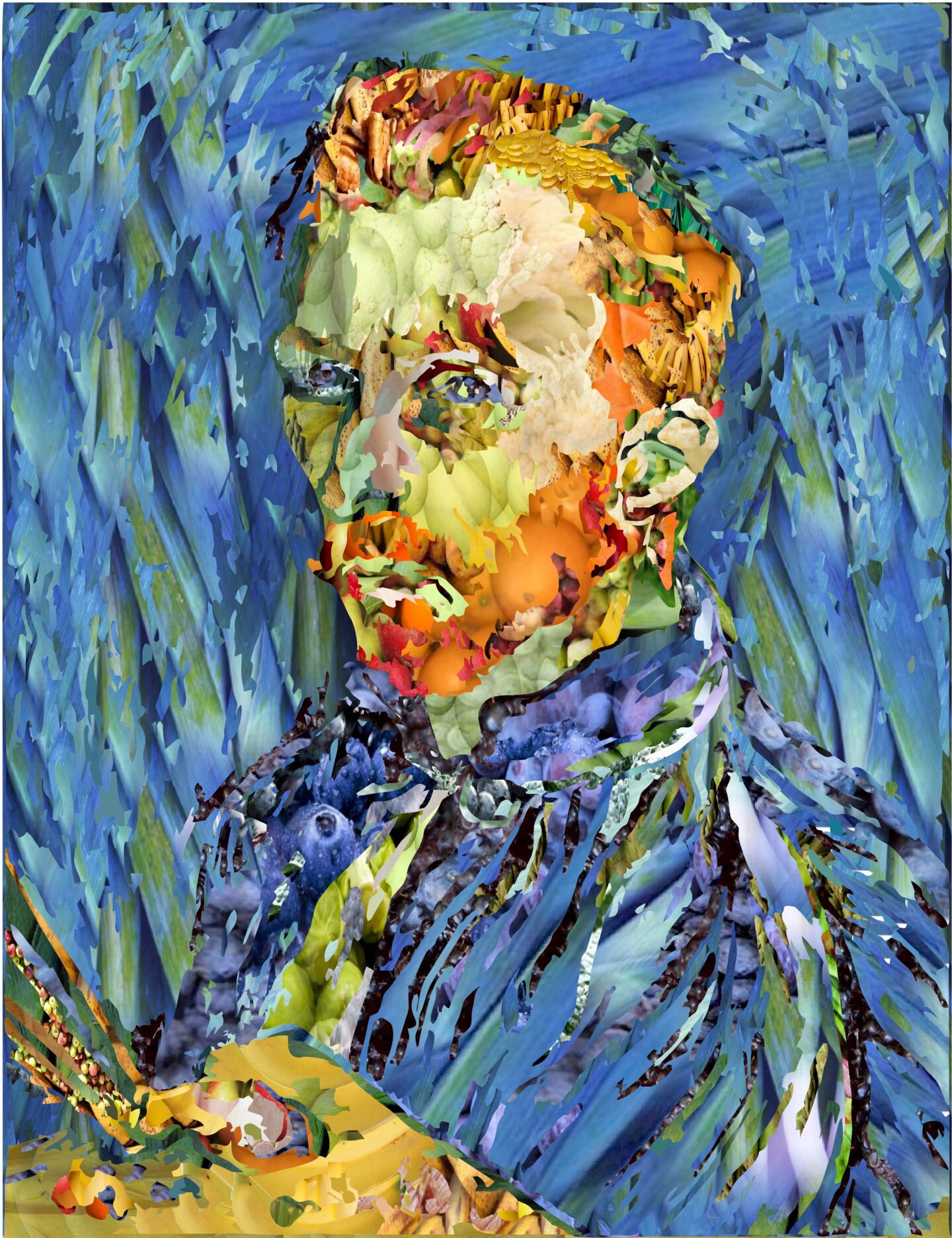 Van Gogh Replica. Portrait Mit Rotem Bar Digital Arts by Harald