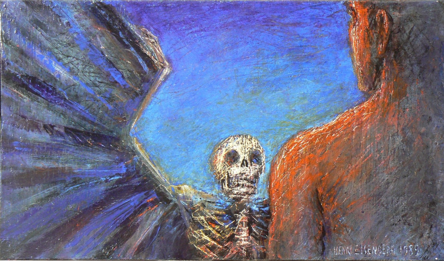 La Mort Ou La Tche Tche Face À Face , Ou La Mort En Face, Peinture par Henri Eisenberg | Artmajeur