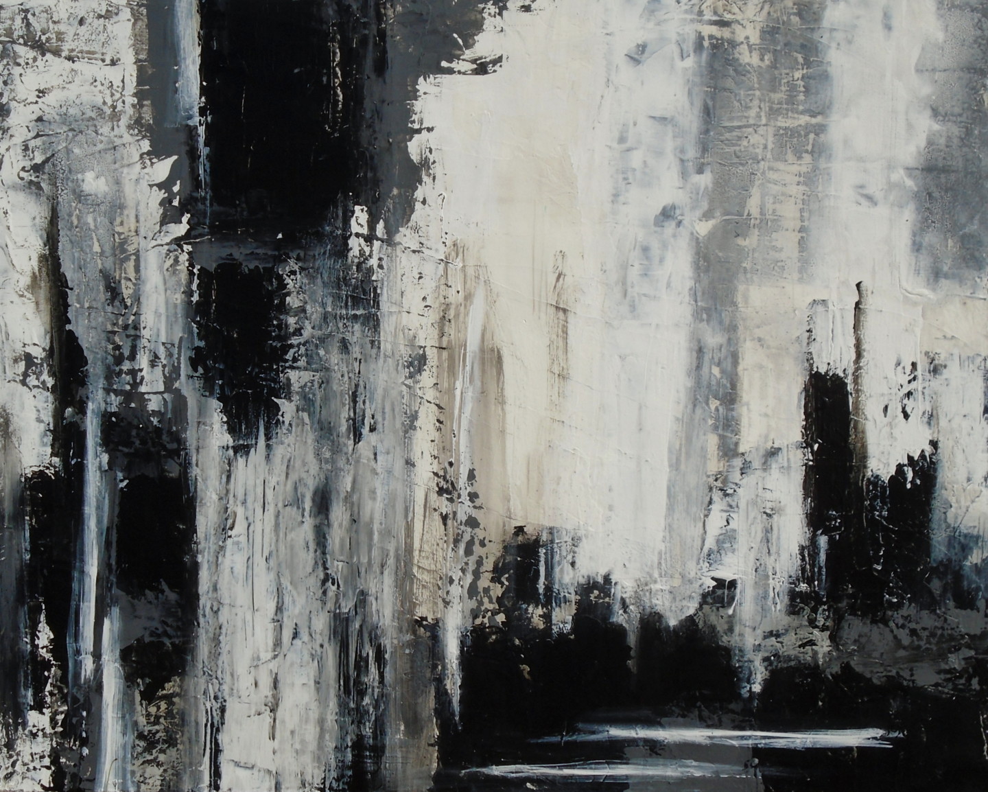 Abstract Black And White Painting Holoce, 绘画 由Holly Anderson | Artmajeur