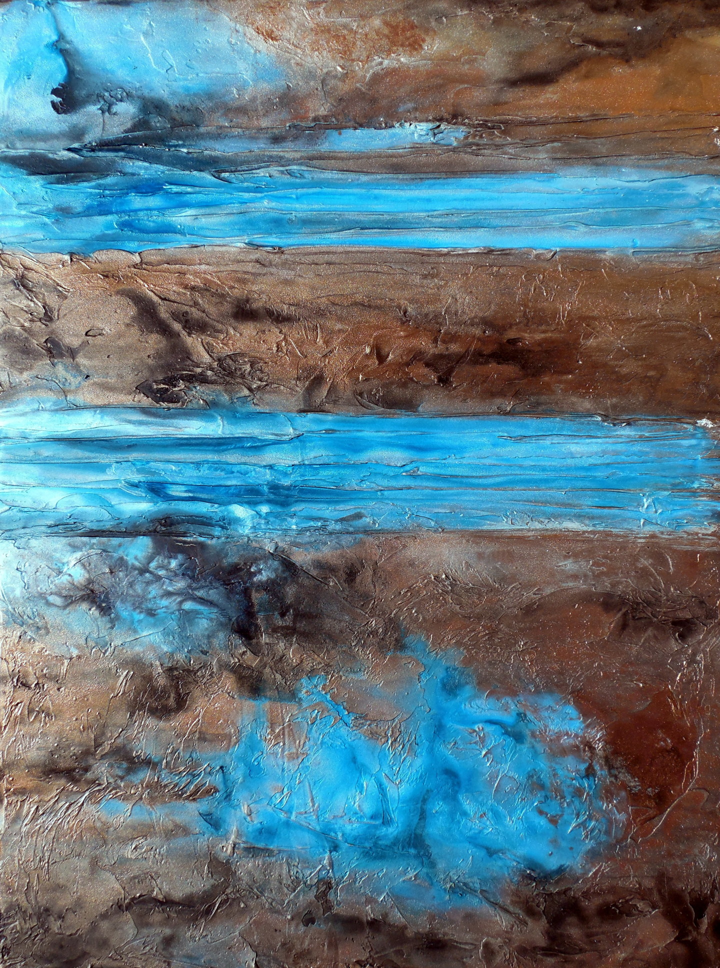 Heavily Textured Abstract Painting Rusti, Painting by Holly Anderson