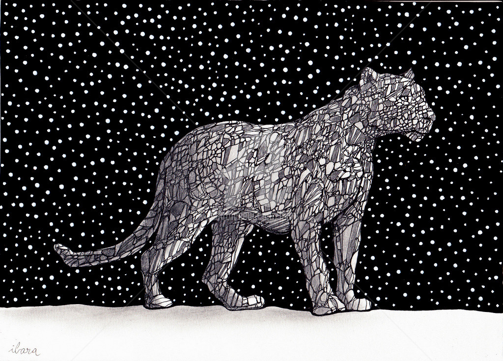 La Panthere Minerale Drawing By Henri Ibara Artmajeur