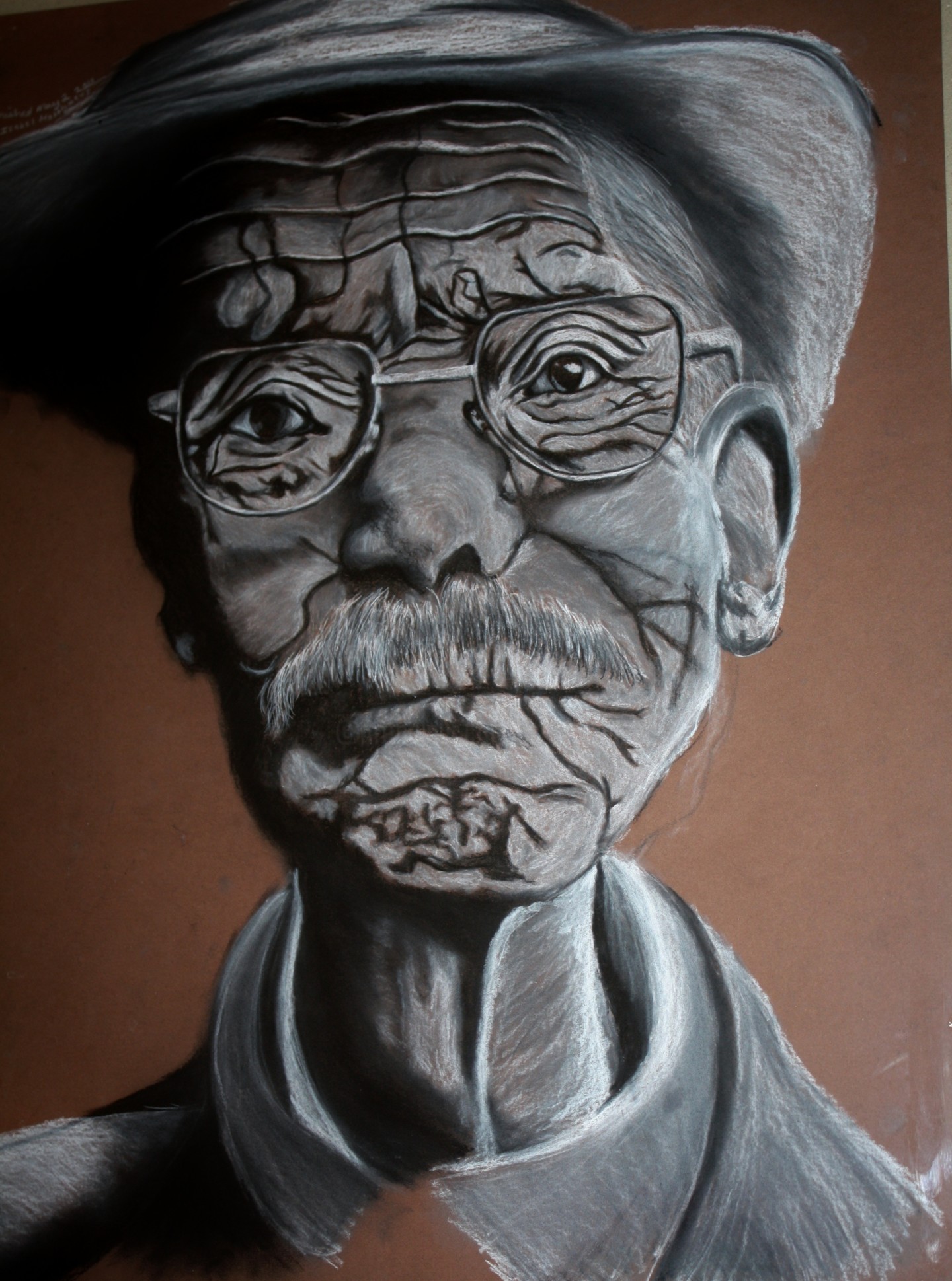 Old Man With Glasses, Drawing by Elke And Isabel Matthäus | Artmajeur