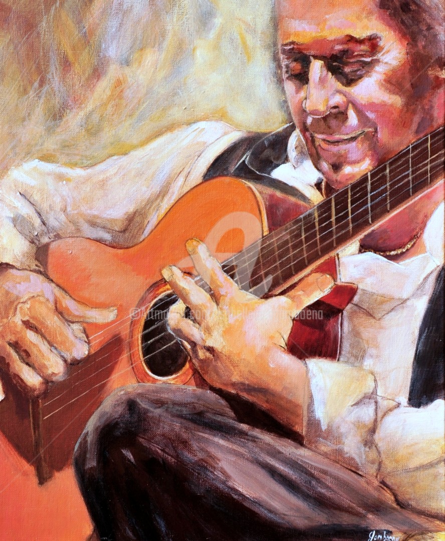 Играет испанская гитара. Гитарист фламенко картина. Картина Пако де Лусия. Пако де Лусия рисунок. Гитарист живопись.