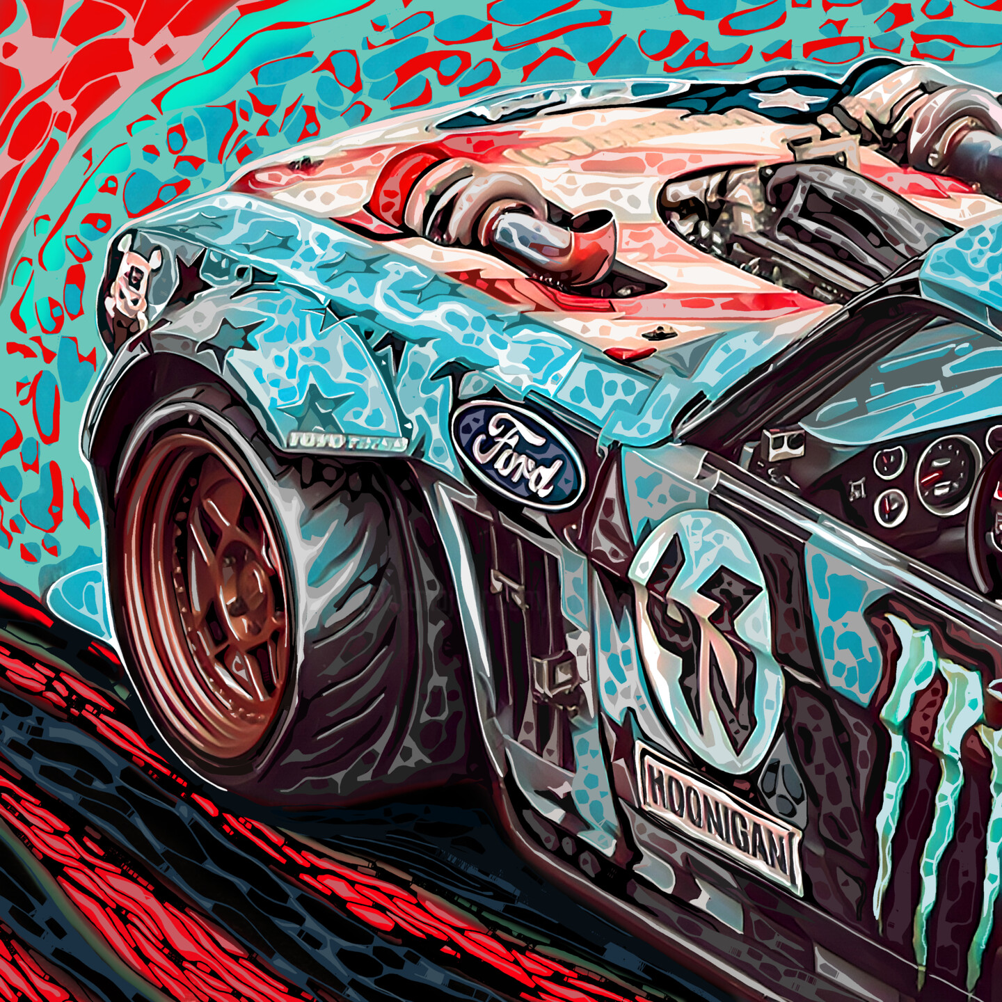Hoonicorn Drift Car, Painting by João Bello (JBello Studio