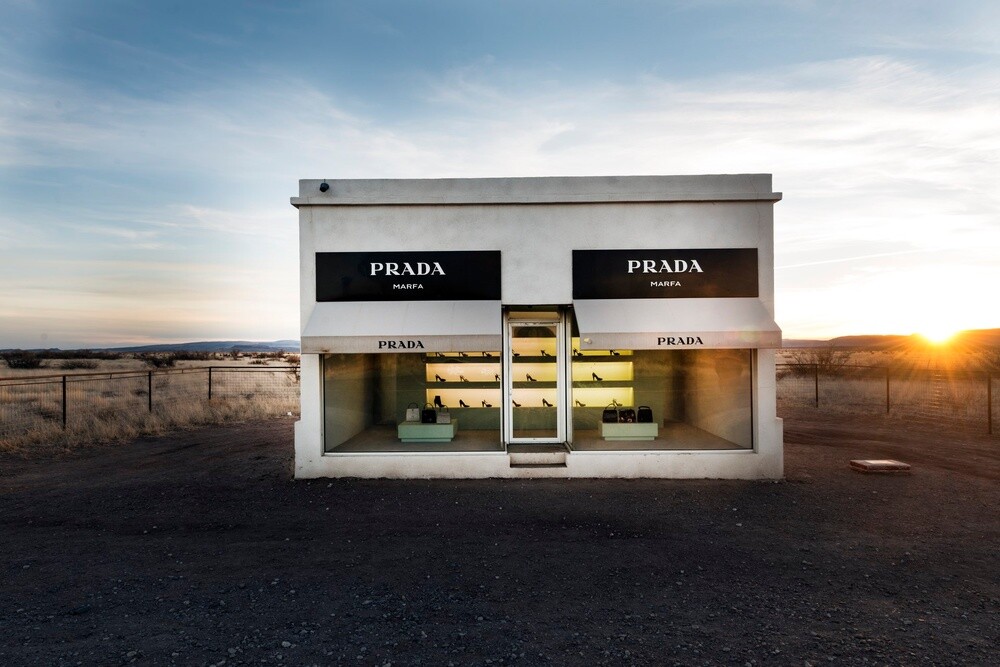 Beyonce moved to a Prada fake boutique in the middle of the desert