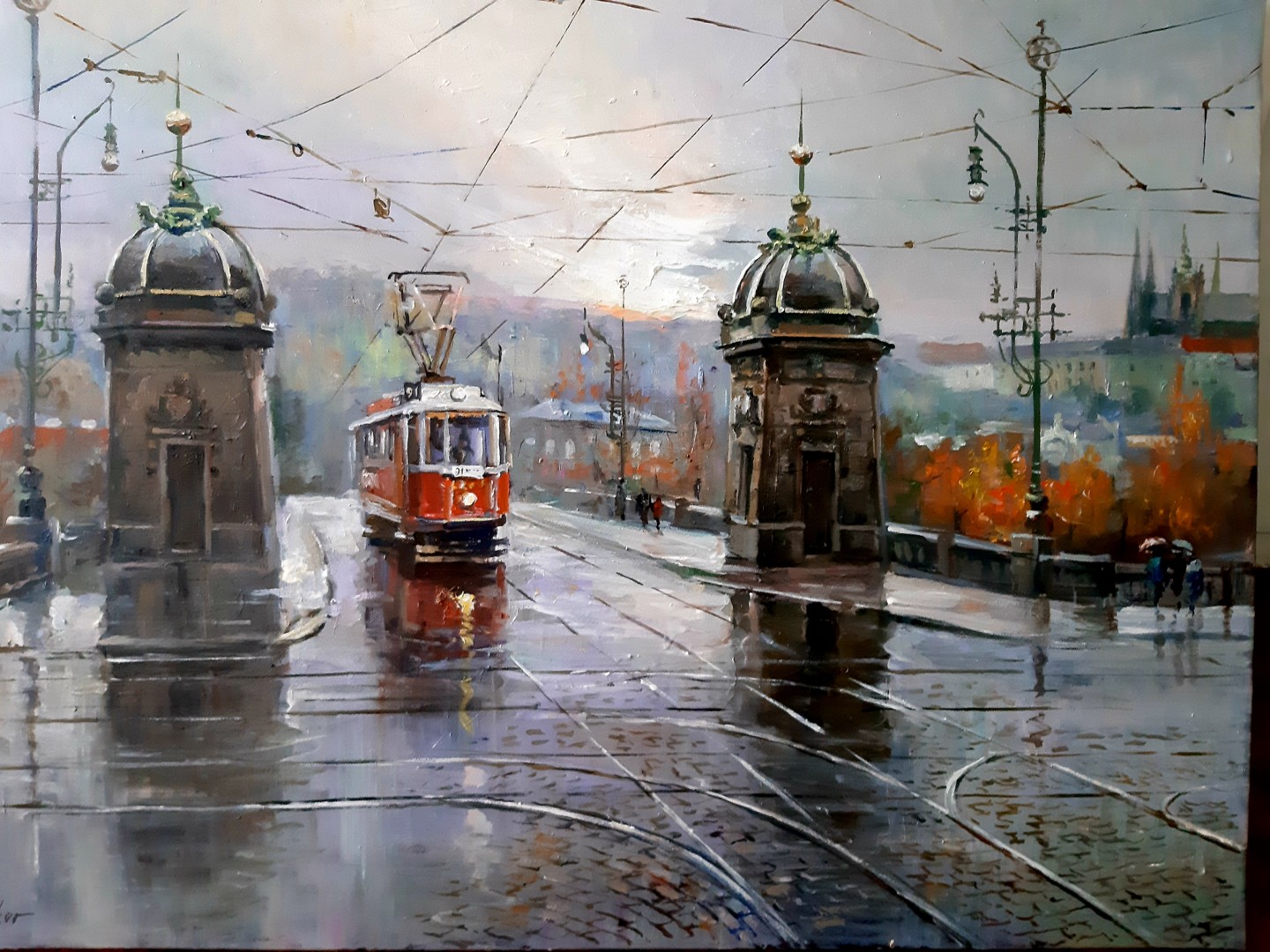 Утренний Трамвай, Картина - Michael Slutsker | Artmajeur