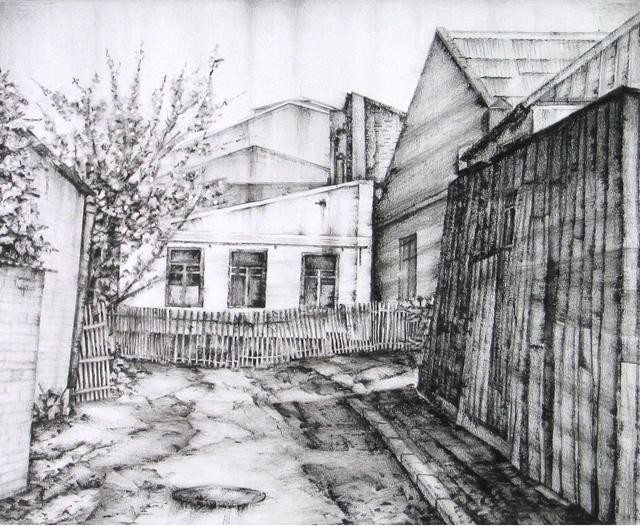 Рисунок переулок карандашом