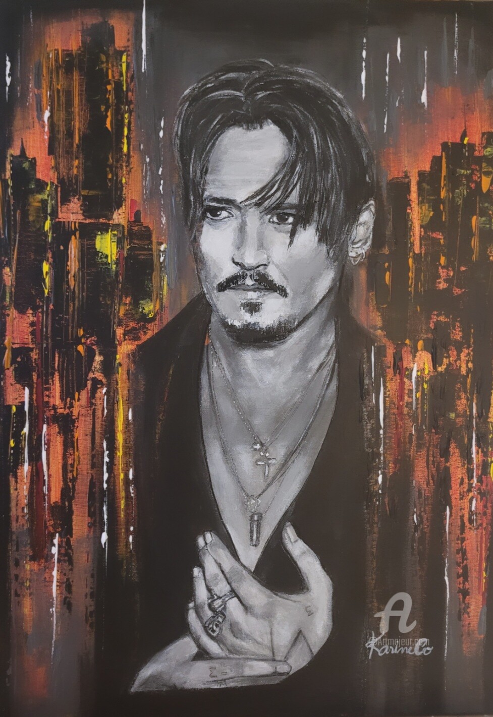 Johnny Depp, Painting by Karine Colombani Profir (KARINECO'A Artmajeur
