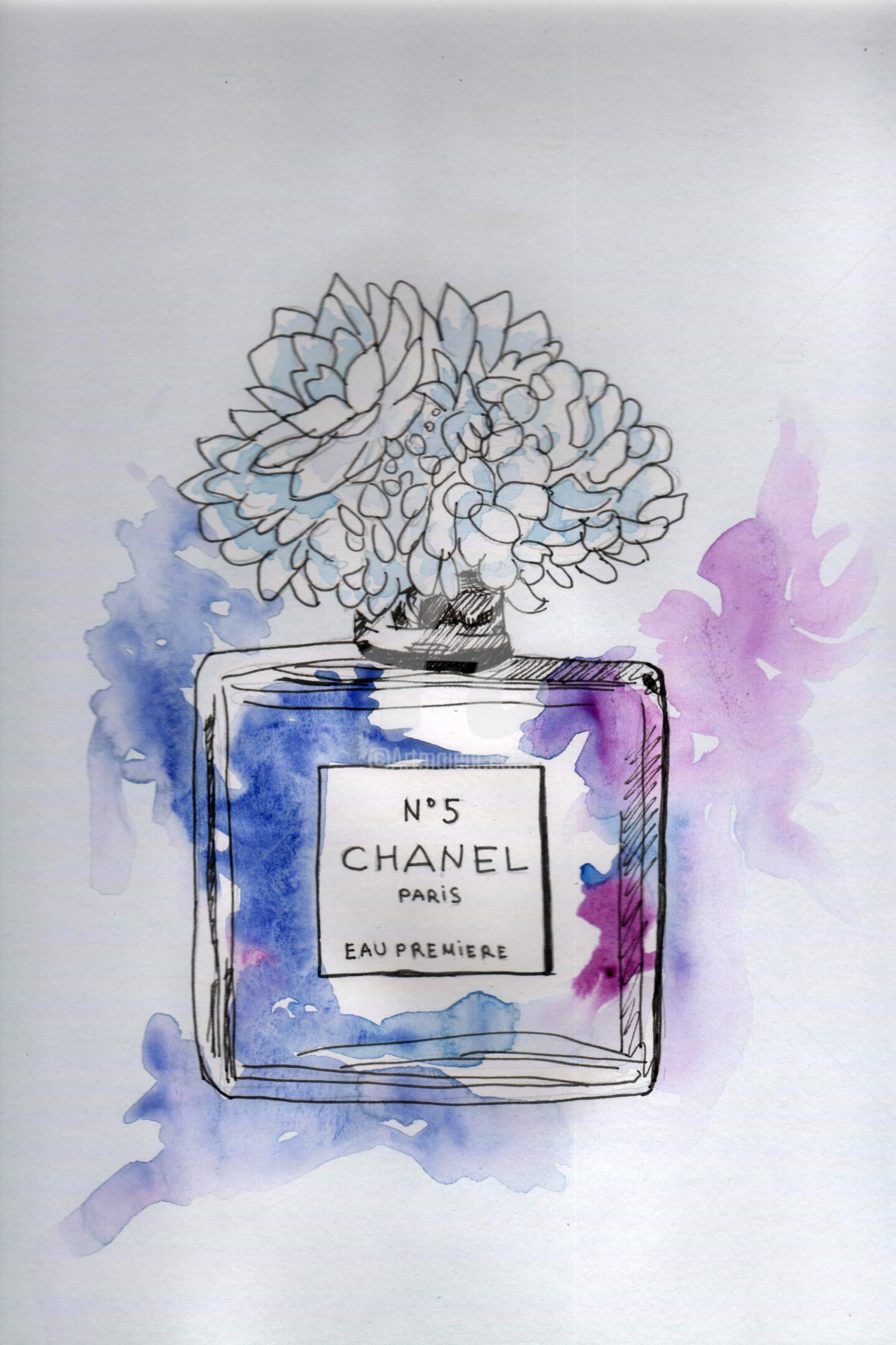 Coco chanel perfume Drawing by Katwrina Golban