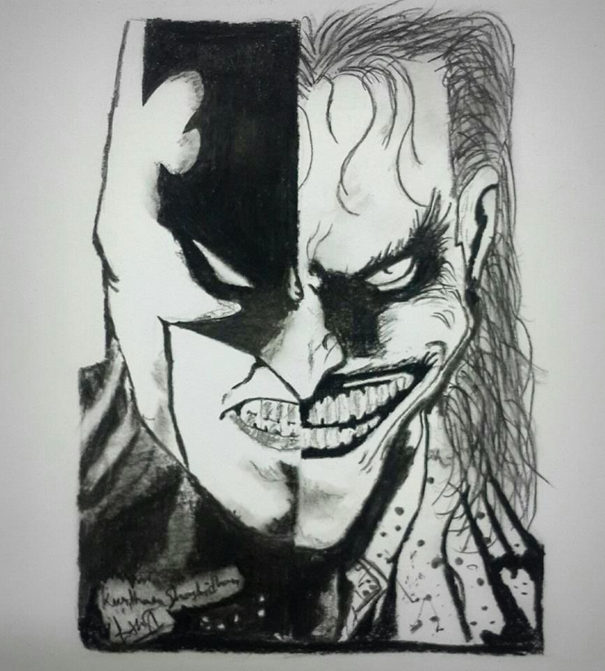 Batman Vs Joker, Drawing by K3 | Artmajeur