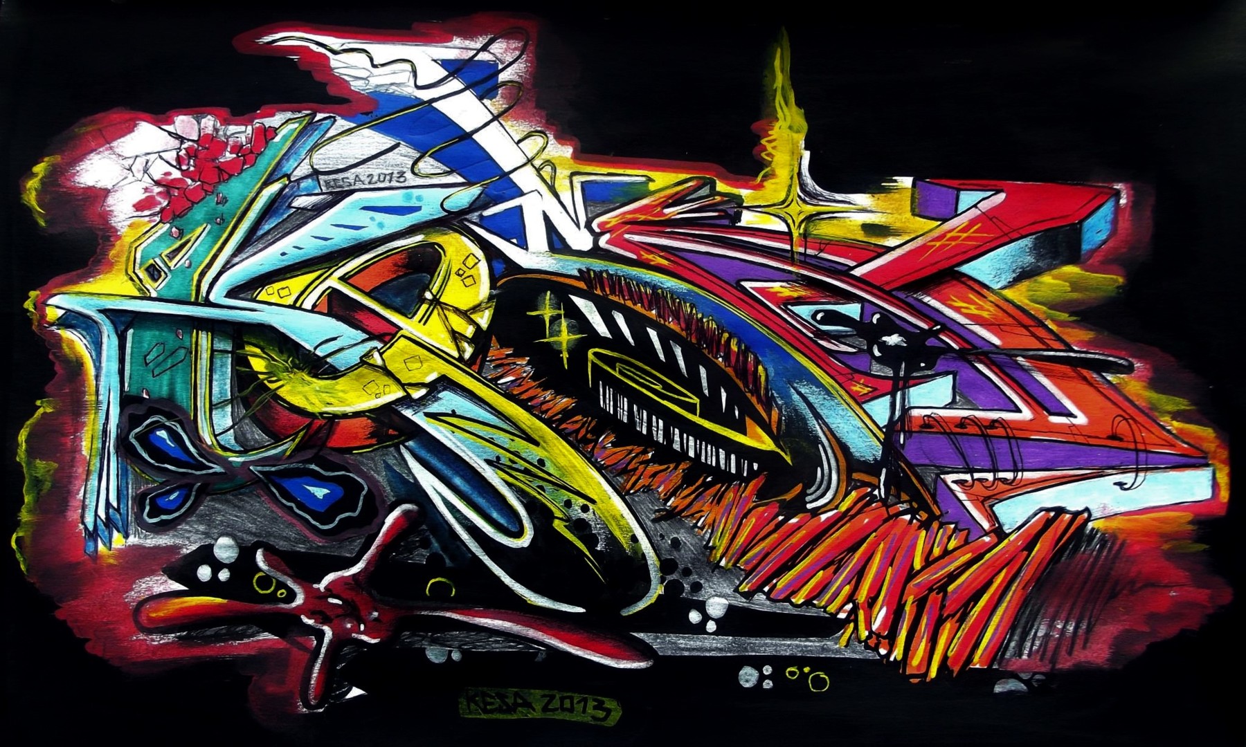 KESA GRAFFITI  FLASHY Peinture par Kesa Graffiti  Artmajeur