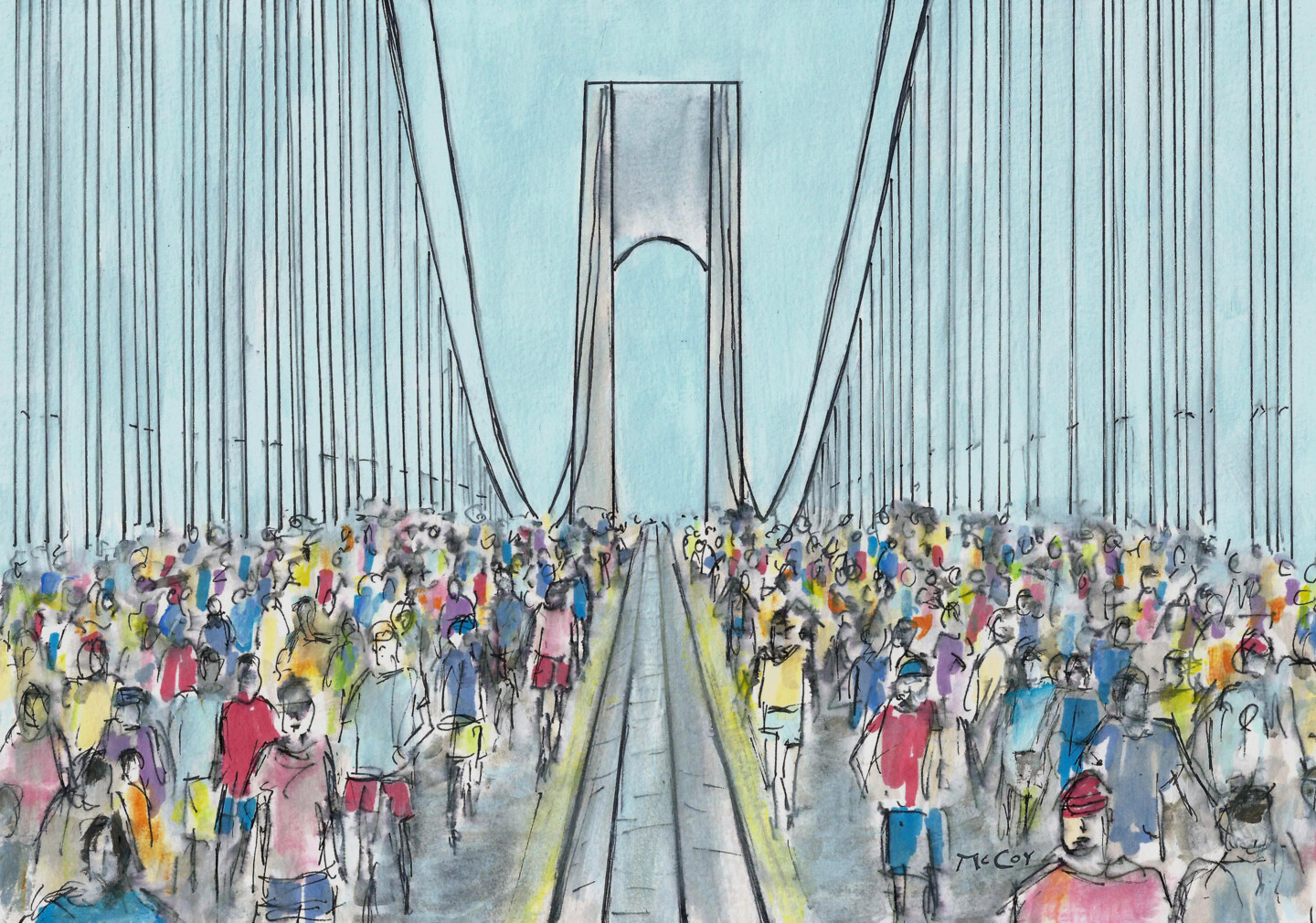 New York City Marathon, Drawing by Kirstin Mccoy Artmajeur