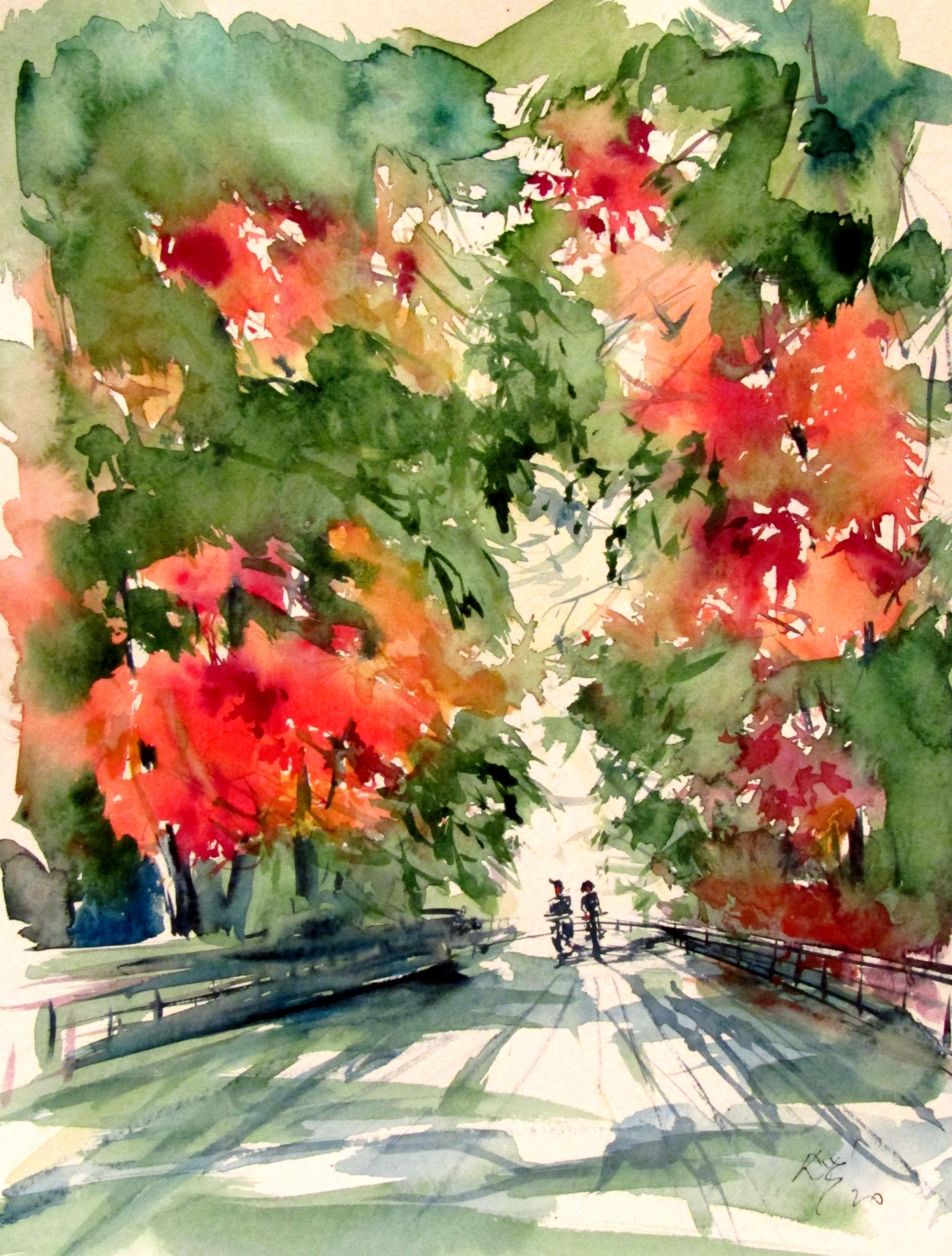 I The Park In The Fall, Painting By Anna Brigitta Kovacs (Kab) | Artmajeur