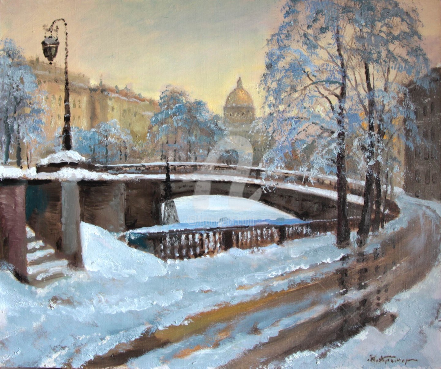 Картина художника Сергея Темерова зимний Питер