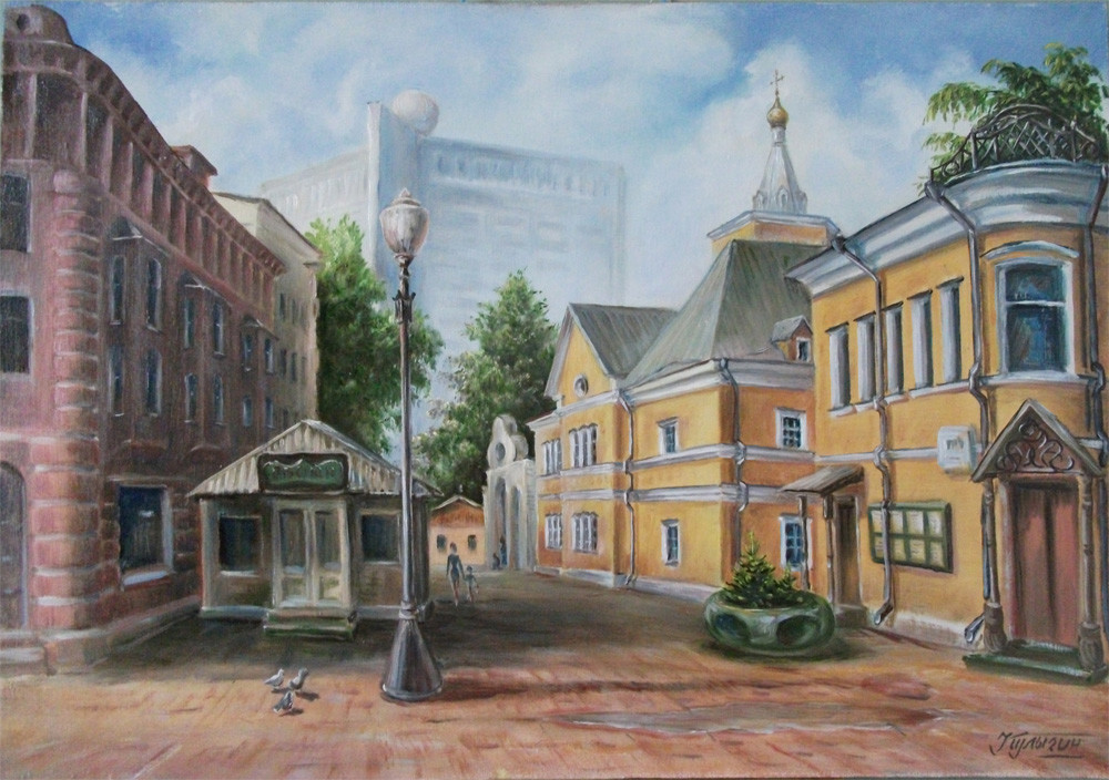 Рисунок улица двор