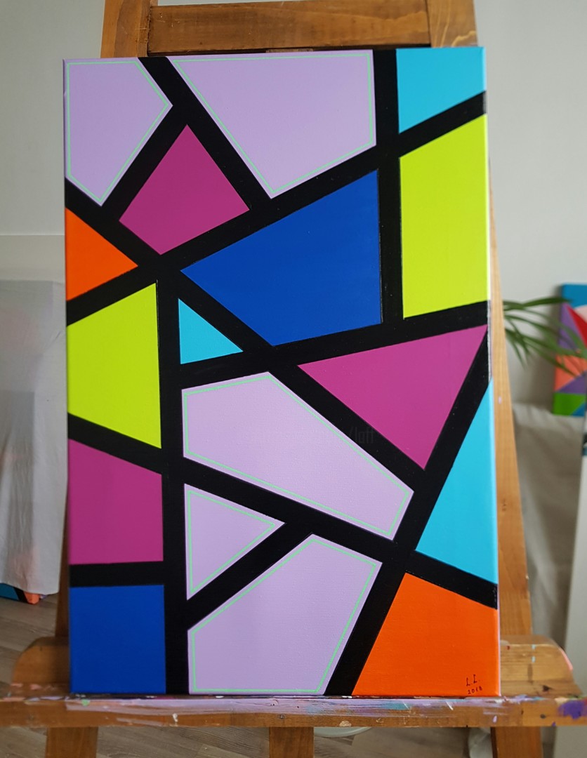 Geometric Abstract Painting, Painting by Ana Von Laff  Artmajeur