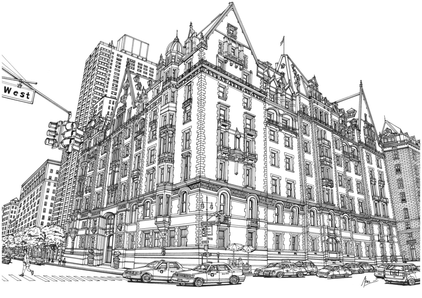 New York City, Dibujo por Lera Ryazanceva Artmajeur