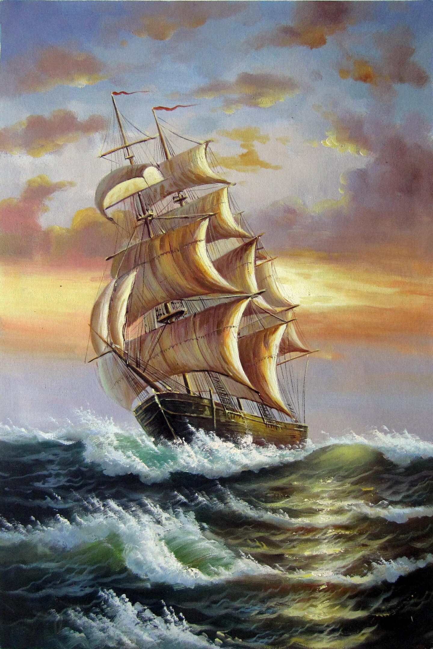 Tall Ship Sailing 112 Painting By Lermay Chang Artmajeur