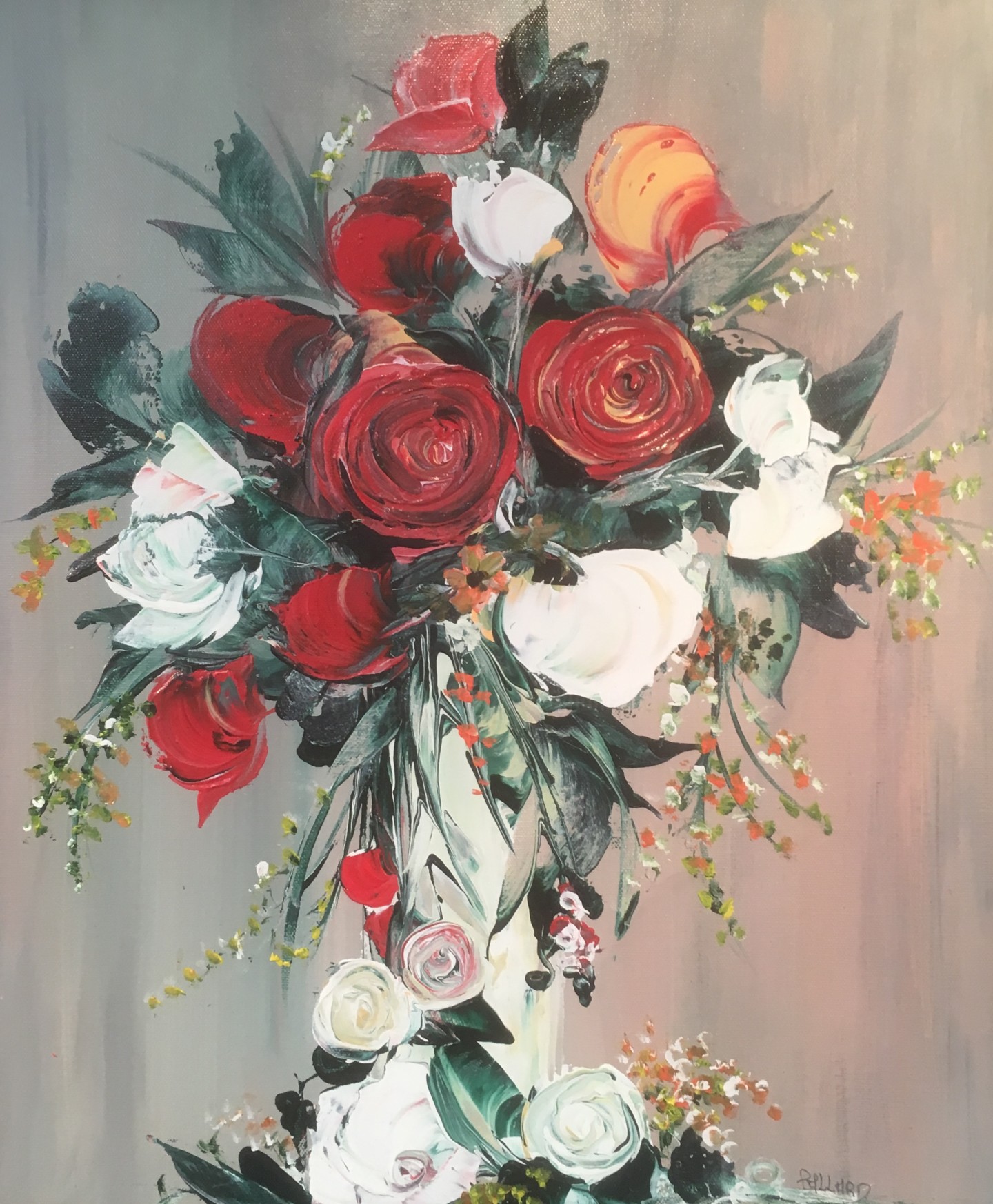 Les Roses Rouges, Painting by Annick Pallard | Artmajeur