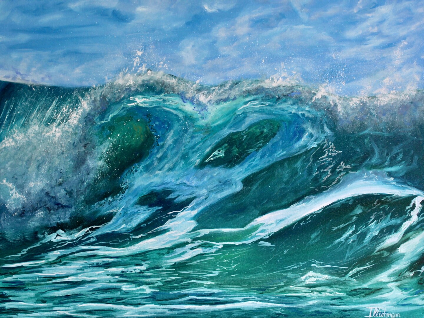 Rough Water, Pintura por Liza Illichmann Artmajeur