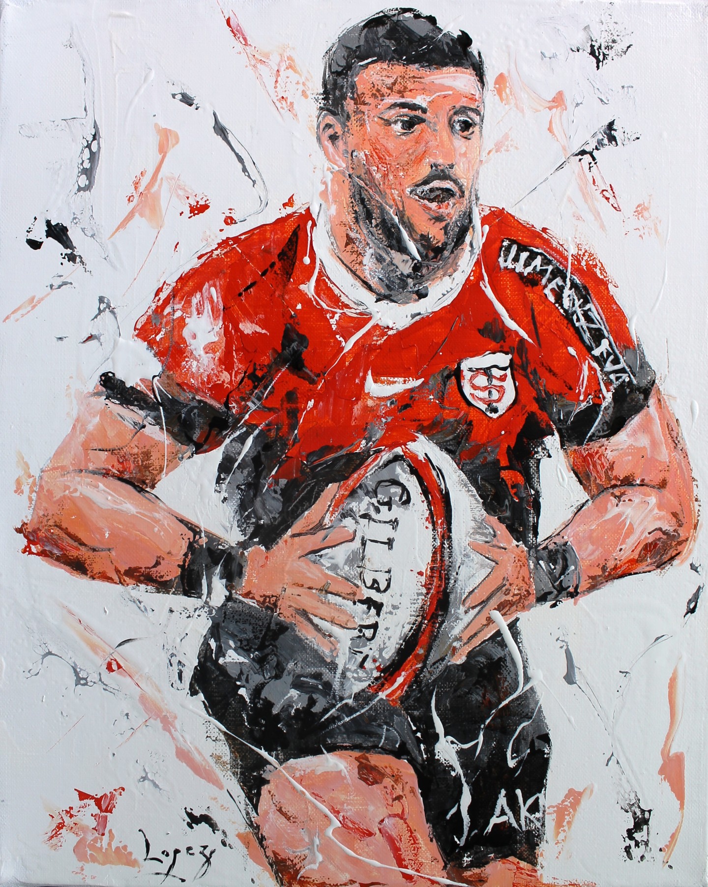 1428 Stade Rugby, Painting by JeanLuc Lopez Artmajeur