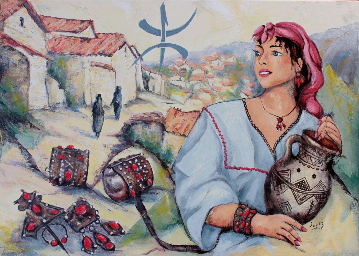 Souvenirs Kabyles, Peinture par Jean-Luc Lopez | Artmajeur