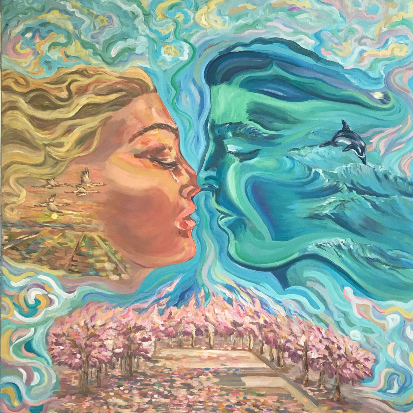 “First Kiss”, Painting by Pintor Nicolas Artmajeur