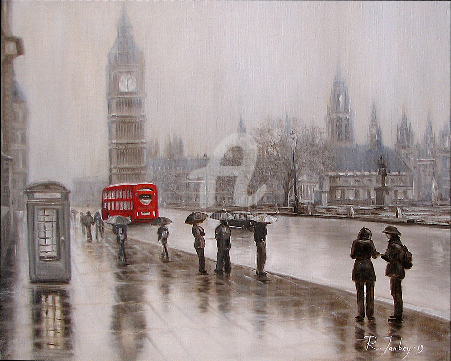 Дождь в лондоне. Художник Джефф Роуланд (Jeff Rowland). Рауф Джанибеков художник. Дождливый Лондон. Пасмурный Лондон.