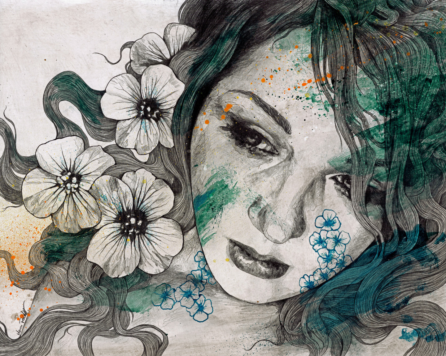 Женщина покрытая рисунок