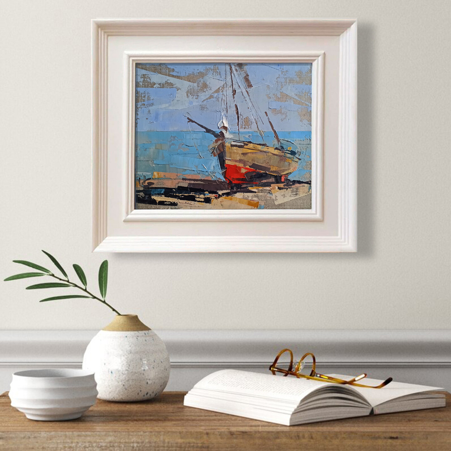 Boat on the Water Museum-Quality Matte Paper Metal Framed Poster – GrafixAI