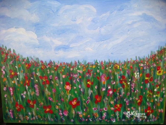 Campo De Flores, Pintura por Mary Nieves Lorenzo | Artmajeur