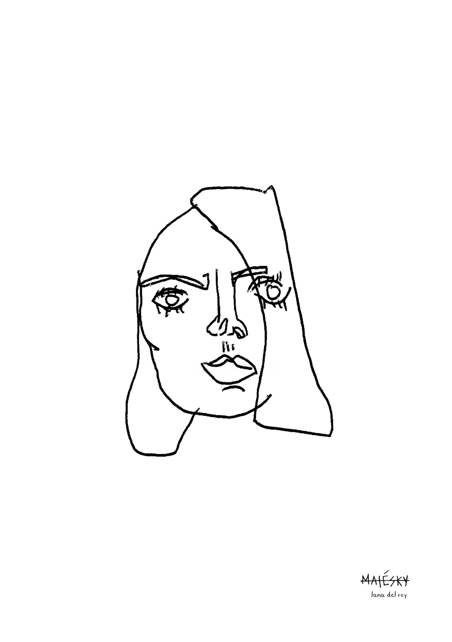 Lana Del Rey, Dibujo por Matésky | Artmajeur