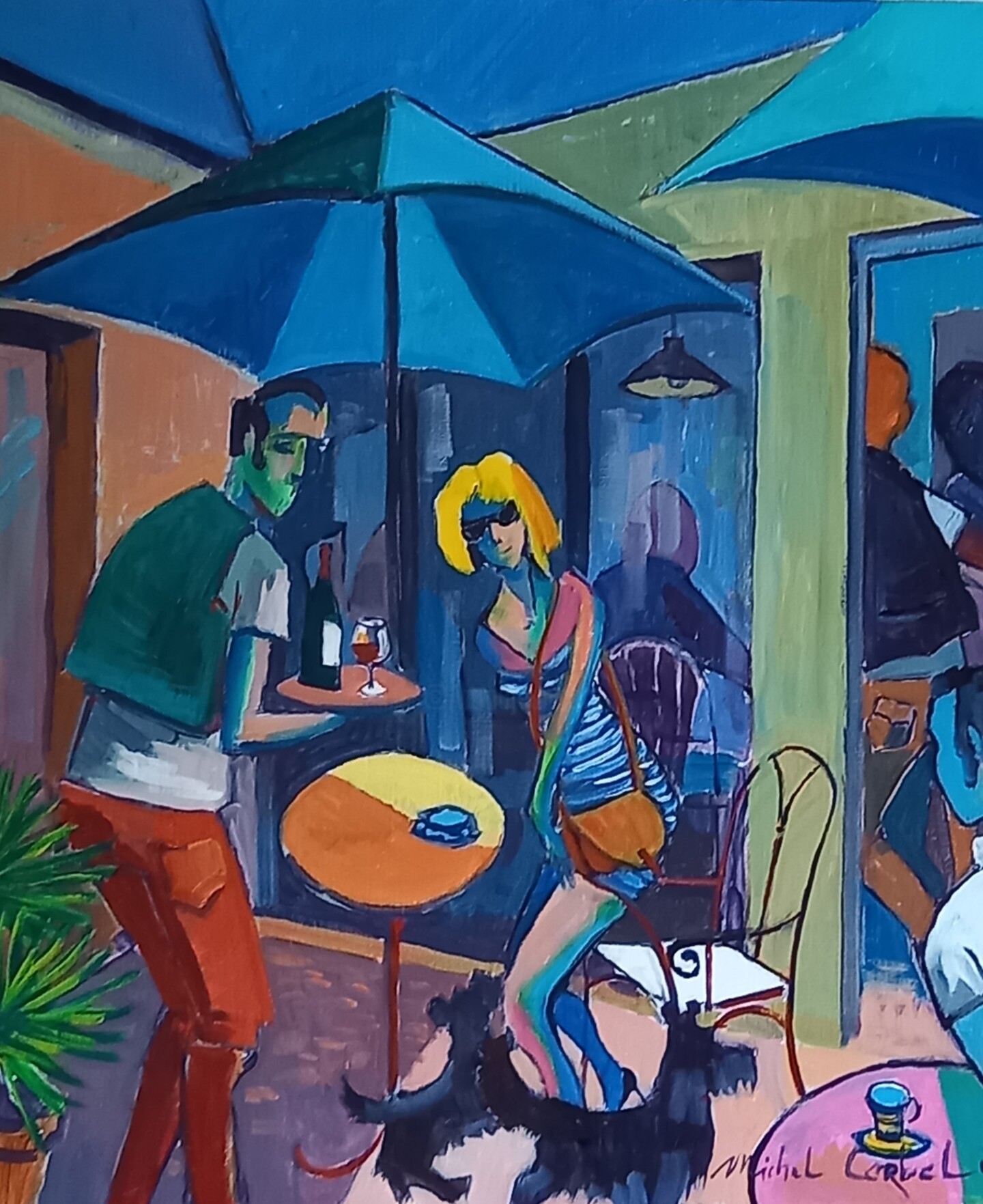 Apéro Patio, Painting by Michel Corbel | Artmajeur