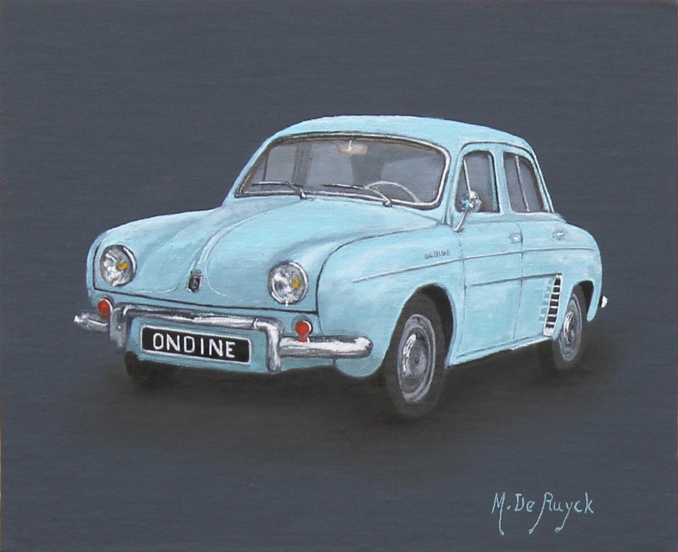 Voiture Ancienne Ondine Renault Painting By Michel De Ruyck Artmajeur