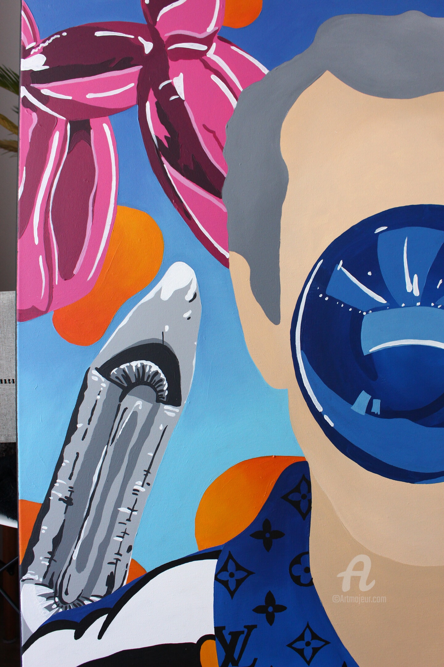 Faces and symbols – Jeff Koons Painting by Monika Mrowiec
