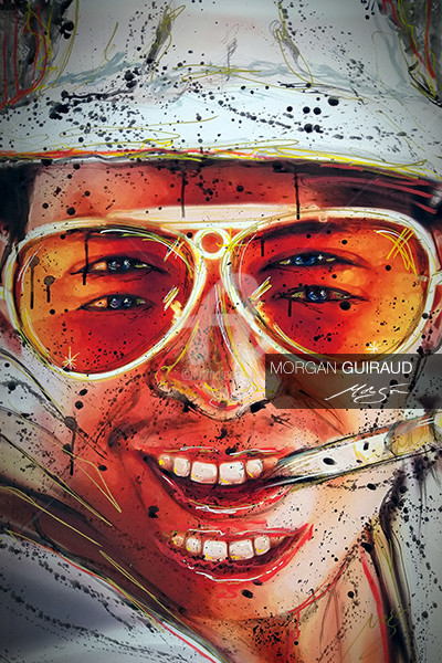 Las Vegas Parano Johnny Depp Painting By Morgan Guiraud Morgon Artmajeur