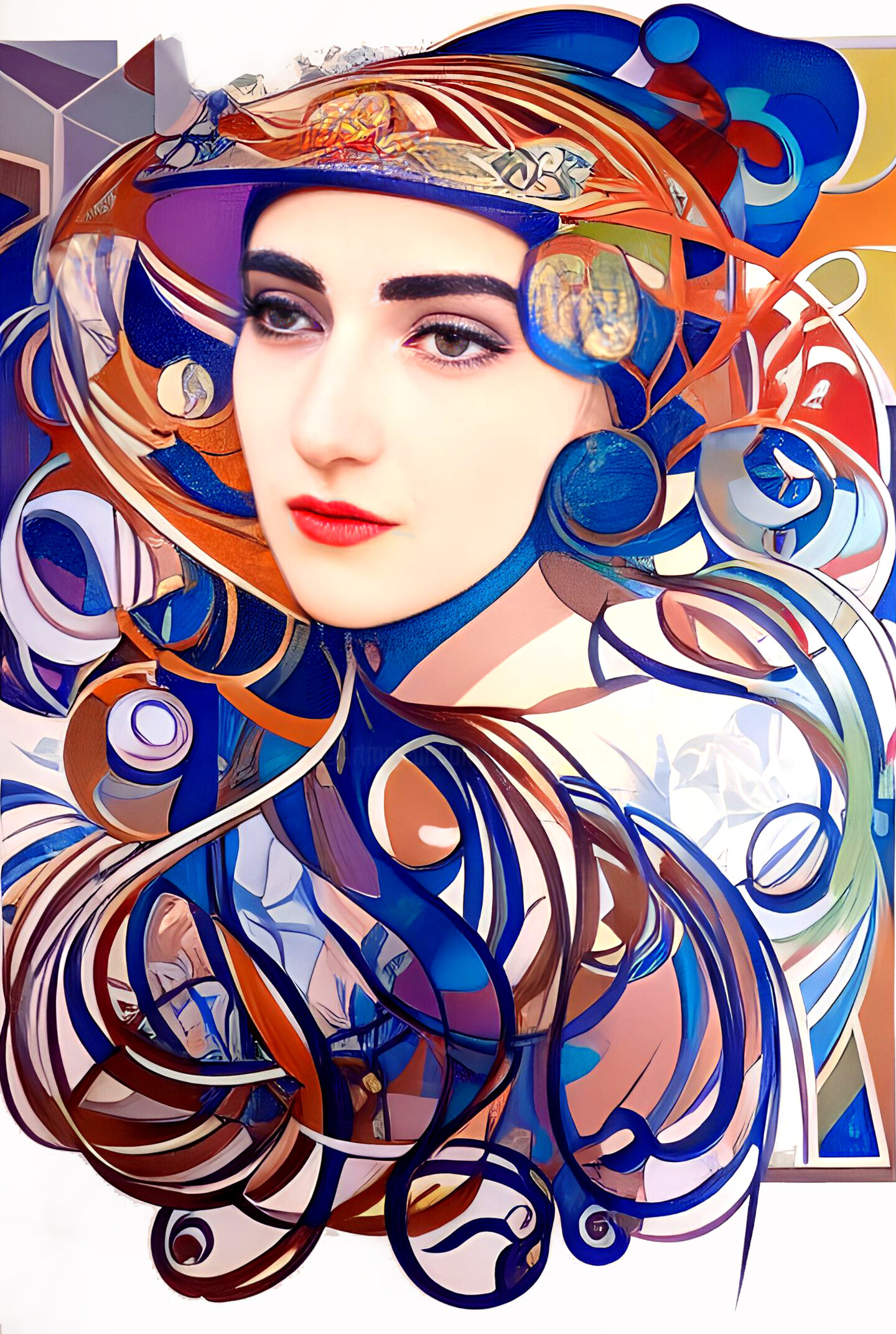 Beautiful Woman Alphonse Mucha /Gustav K, Digital Arts by Dmitri Matkovsky Artmajeur