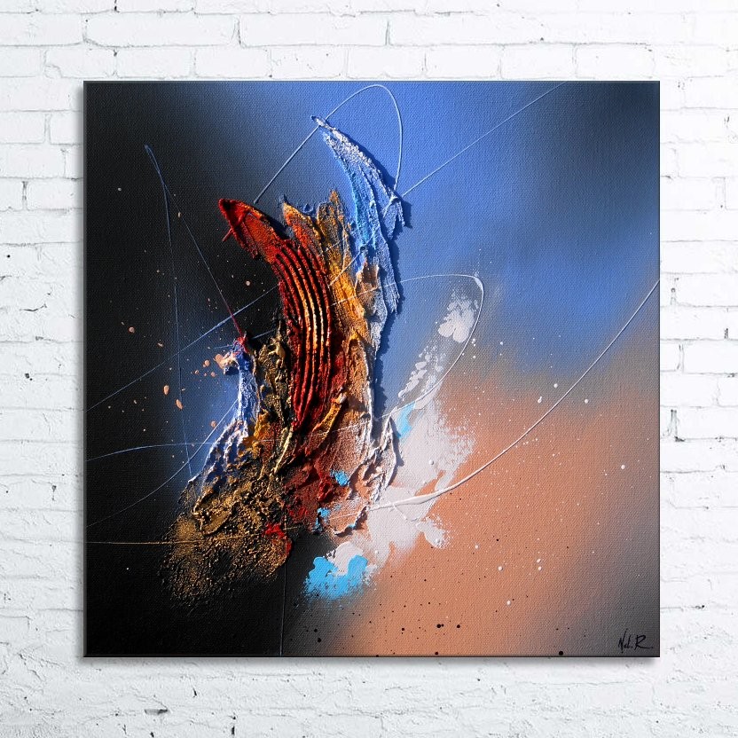 FRONTIER tableau abstrait peinture en relief Peinture par FRONTIER tableau abstrait peinture en relief Peinture par