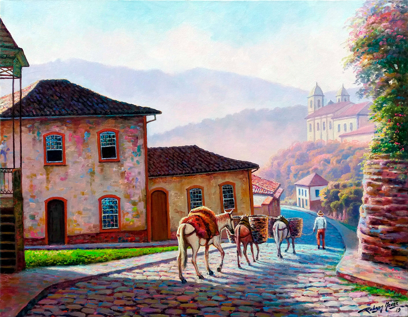 Cena De Ouro Preto Brasil Painting By Robson Neves Artmajeur