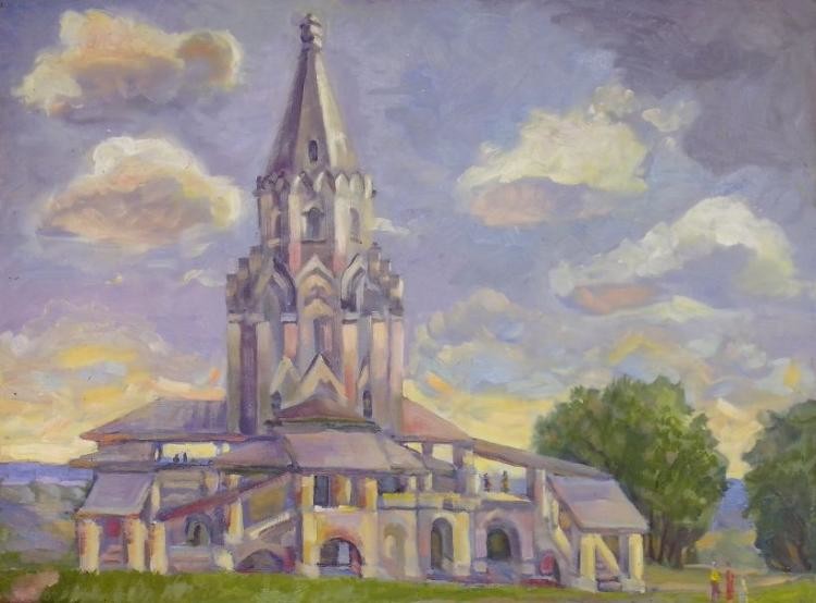 Церковь вознесения в коломенском рисунок карандашом
