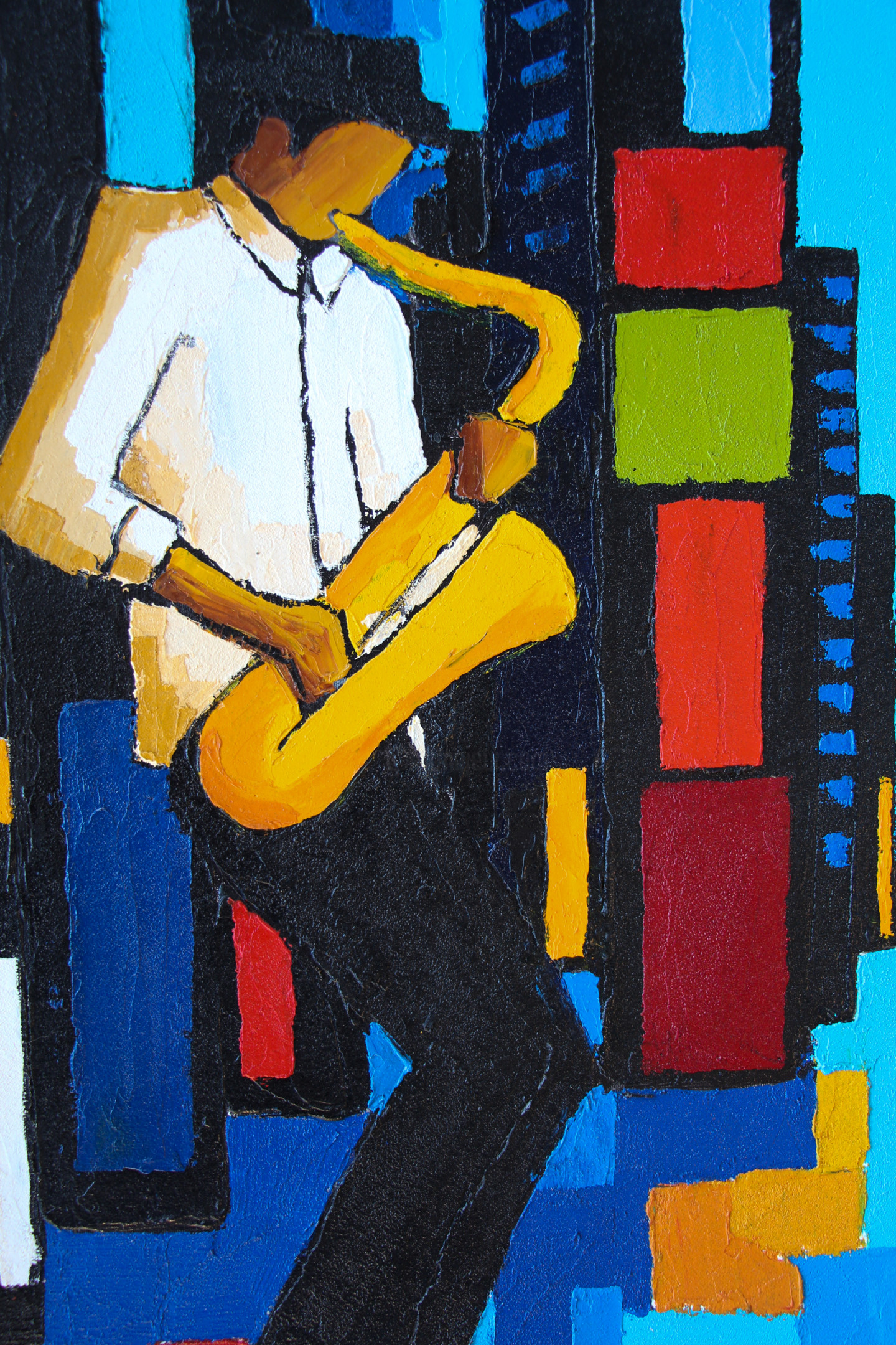 Jazz Times Square, Painting by Olivier Boissinot Artmajeur