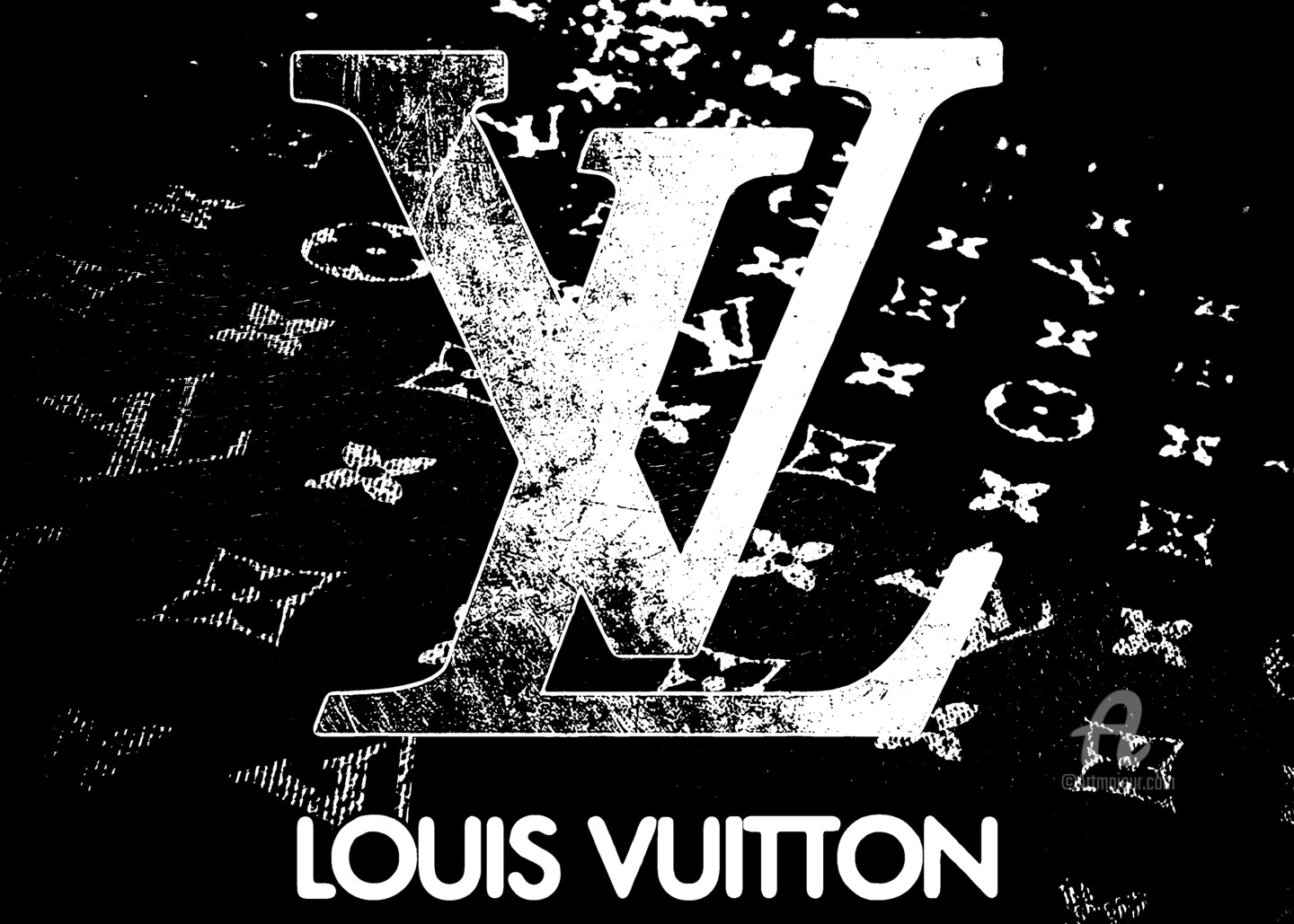 Louis Vuitton Symbol Light Black Canvas  Canvas Wall Art  Art Mirano