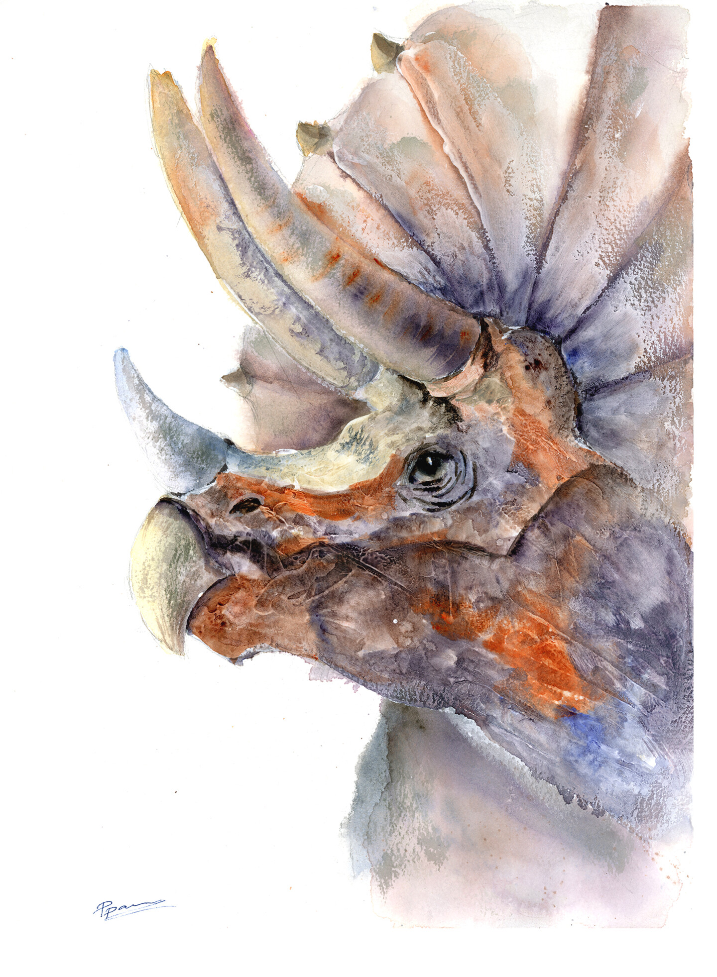 Pterodactyl - Original Watercolor Painti, Painting by Paintispassion