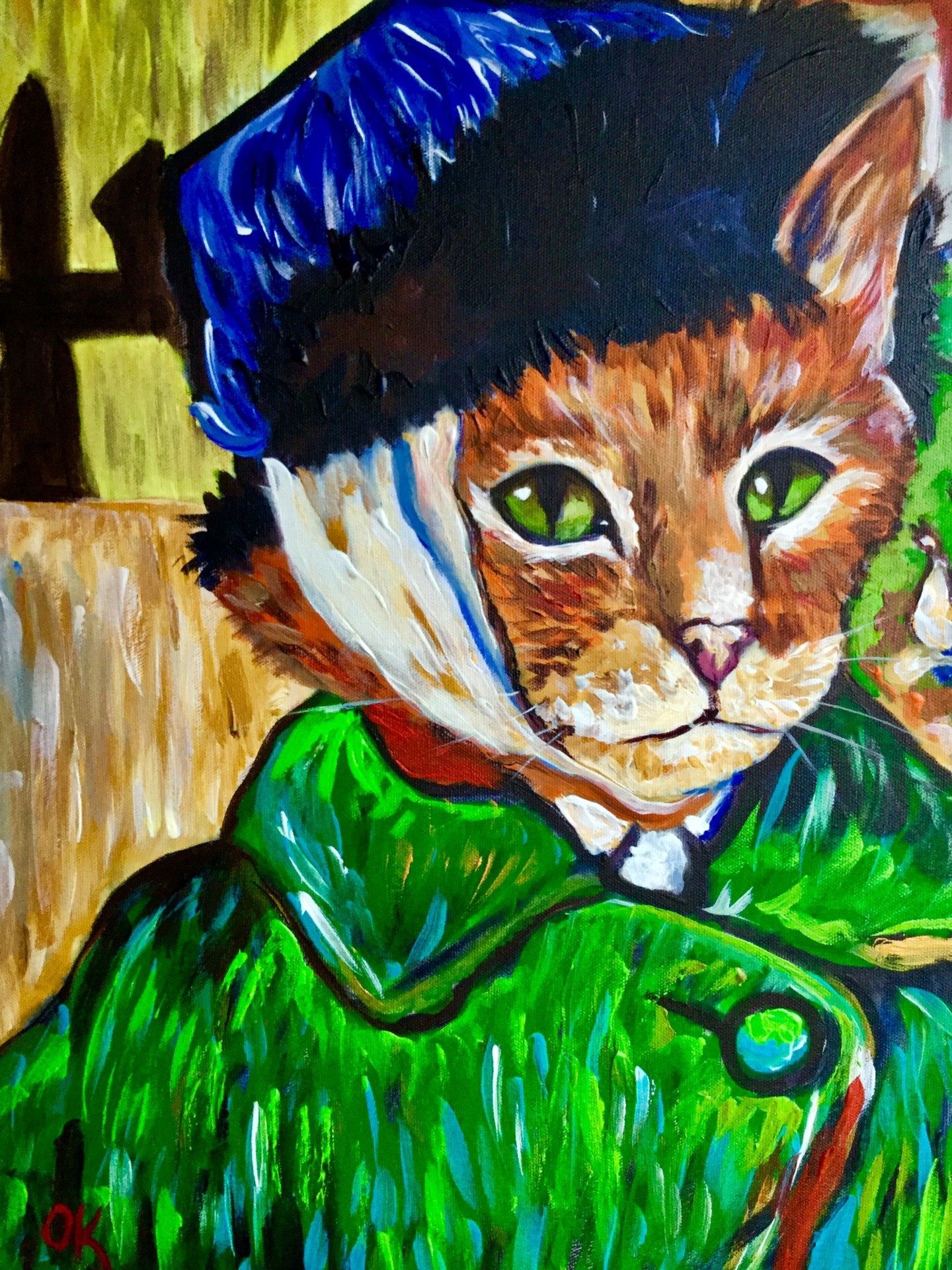 Cat La Van Gogh. Feline art. Humor. Painting by Olga Koval ...