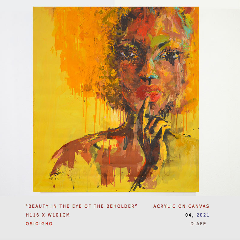 "Beauty In The Hand Of The Beholder", Painting by Osio Diafe Signature
