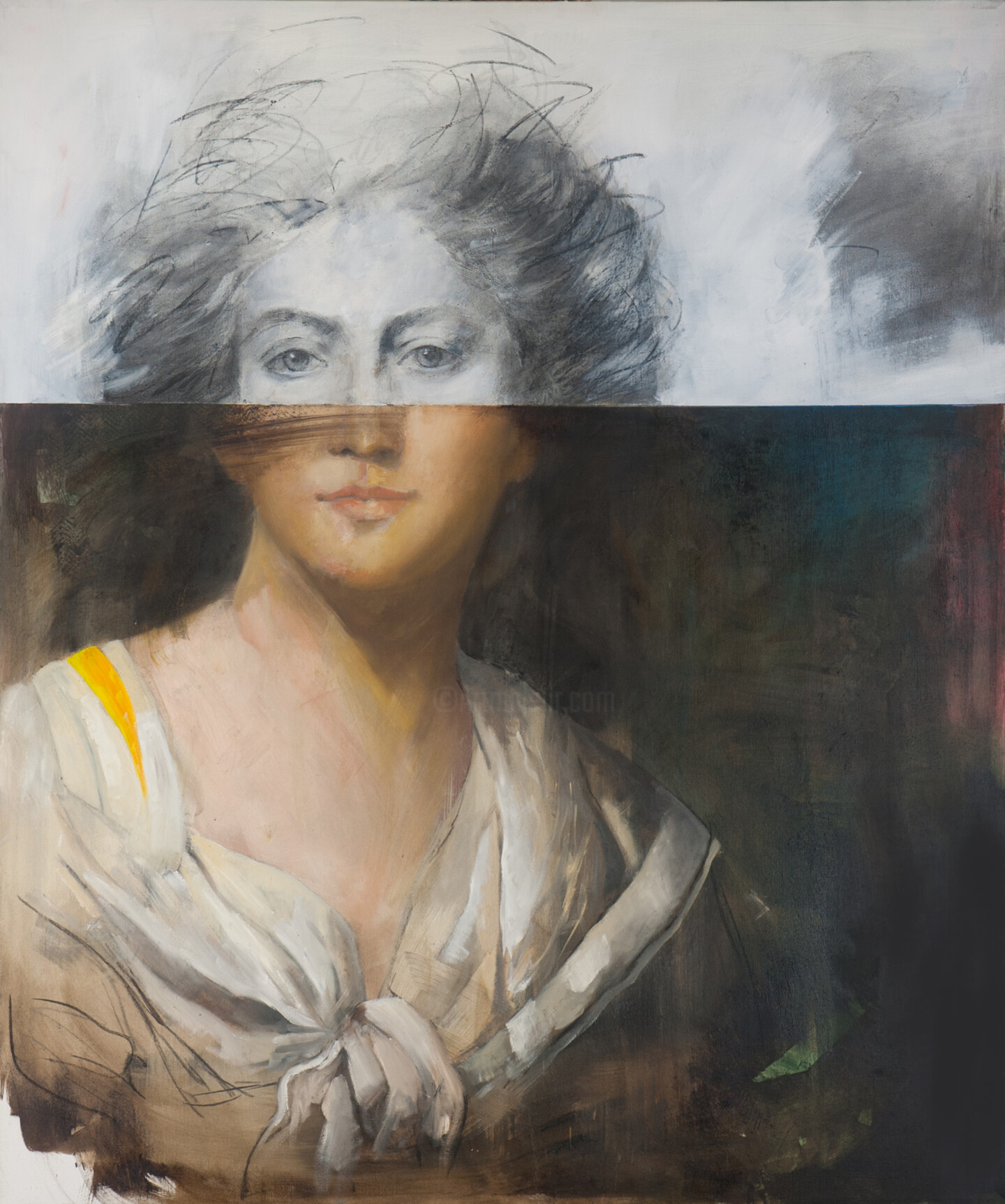 Reworks Study For A Woman's Portrait, Painting by Paolo Damiani
